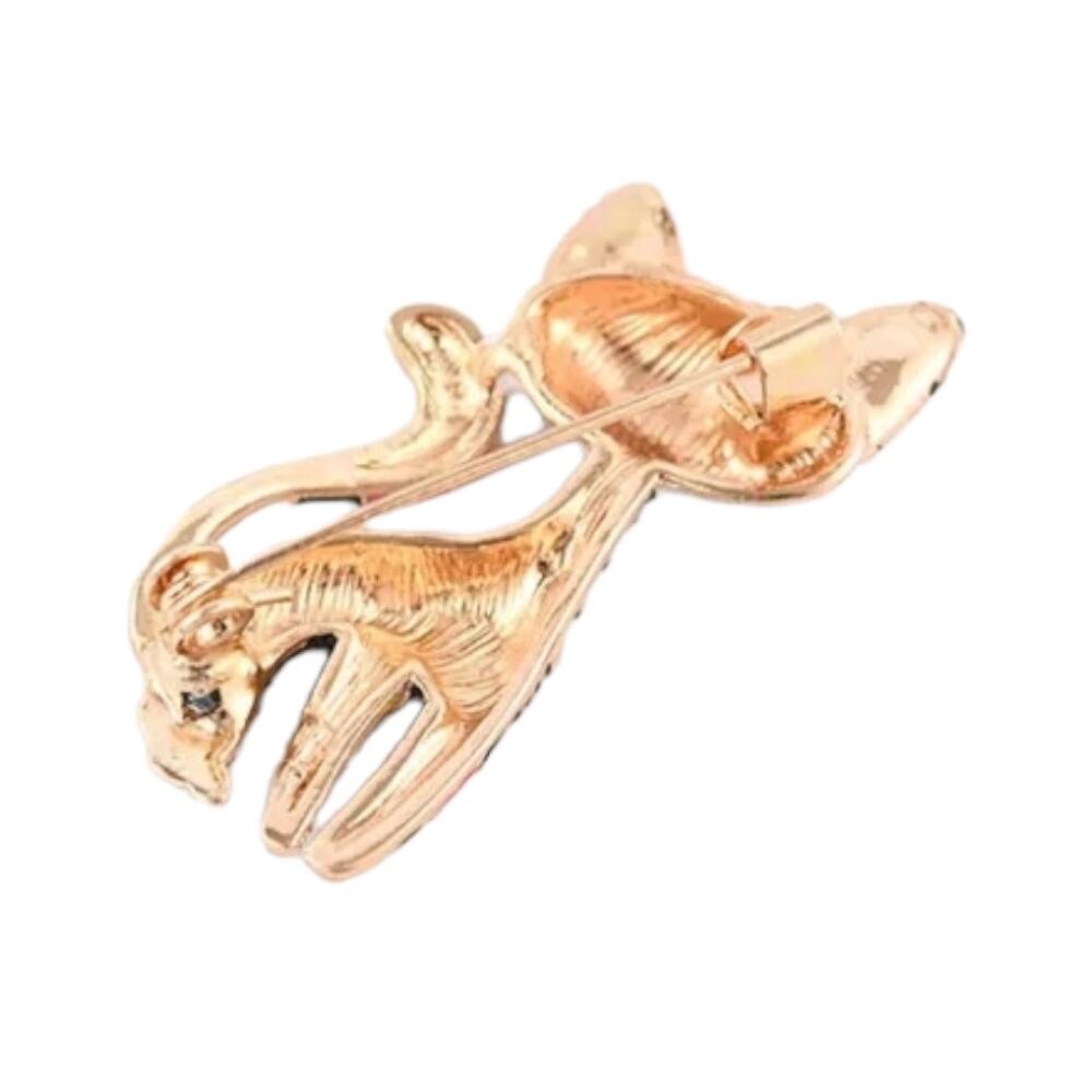 Gold Tone Enamel Multi-Color Sitting Cartoon Cat Brooch - Picture 3 of 3